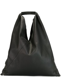 schwarze Shopper Tasche aus Leder von MM6 MAISON MARGIELA