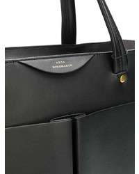 schwarze Shopper Tasche aus Leder von Anya Hindmarch