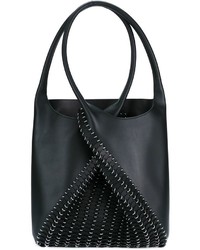 schwarze Shopper Tasche aus Leder von Paco Rabanne