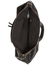 schwarze Shopper Tasche aus Leder von Pieces