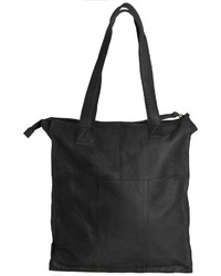 schwarze Shopper Tasche aus Leder von Pieces