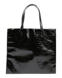 schwarze Shopper Tasche aus Leder von Pieces