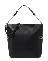 schwarze Shopper Tasche aus Leder von Pieces