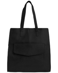 schwarze Shopper Tasche aus Leder von Pieces