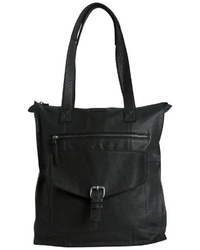 schwarze Shopper Tasche aus Leder von Pieces