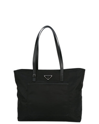 schwarze Shopper Tasche aus Leder von Prada