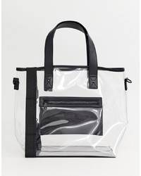 schwarze Shopper Tasche aus Leder von PrettyLittleThing