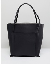 schwarze Shopper Tasche aus Leder von Qupid