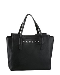 schwarze Shopper Tasche aus Leder von Replay