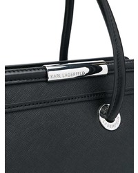 schwarze Shopper Tasche aus Leder von Karl Lagerfeld