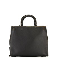 schwarze Shopper Tasche aus Leder von Coach