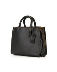 schwarze Shopper Tasche aus Leder von Coach