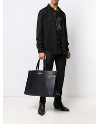 schwarze Shopper Tasche aus Leder von Saint Laurent