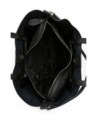 schwarze Shopper Tasche aus Leder von Monserat De Lucca