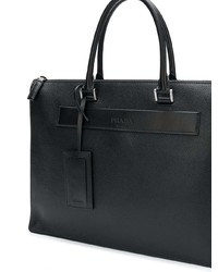 schwarze Shopper Tasche aus Leder von Prada