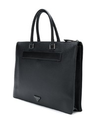 schwarze Shopper Tasche aus Leder von Prada