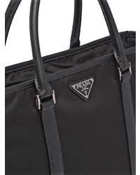 schwarze Shopper Tasche aus Leder von Prada