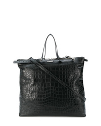 schwarze Shopper Tasche aus Leder von Saint Laurent