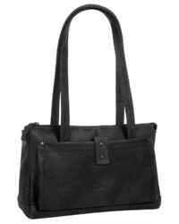 schwarze Shopper Tasche aus Leder von Sansibar