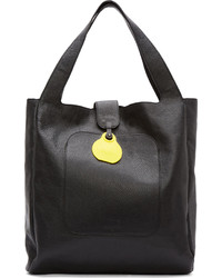 schwarze Shopper Tasche aus Leder