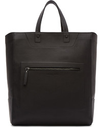 schwarze Shopper Tasche aus Leder