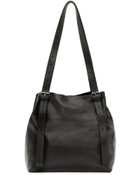 schwarze Shopper Tasche aus Leder