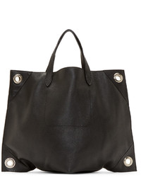 schwarze Shopper Tasche aus Leder