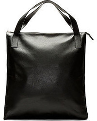 schwarze Shopper Tasche aus Leder