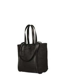 schwarze Shopper Tasche aus Leder von SILVIO TOSSI