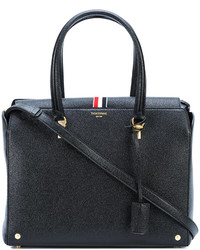 schwarze Shopper Tasche aus Leder von Thom Browne