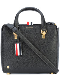 schwarze Shopper Tasche aus Leder von Thom Browne