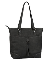 schwarze Shopper Tasche aus Leder von Tom Tailor