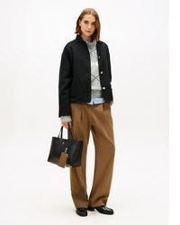 schwarze Shopper Tasche aus Leder von Tommy Hilfiger