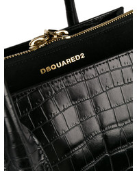 schwarze Shopper Tasche aus Leder von Dsquared2