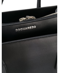 schwarze Shopper Tasche aus Leder von Dsquared2