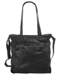 schwarze Shopper Tasche aus Leder von X-ZONE