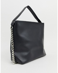 schwarze Shopper Tasche aus Leder von Yoki Fashion