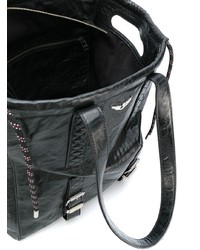 schwarze Shopper Tasche aus Leder von Zadig & Voltaire
