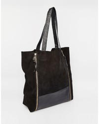 schwarze Shopper Tasche aus Leder von Warehouse