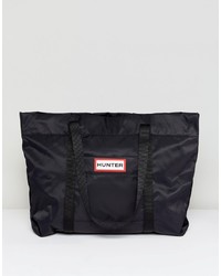 schwarze Shopper Tasche aus Nylon von Hunter