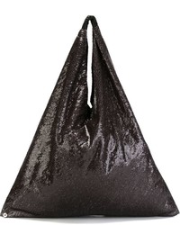 schwarze Shopper Tasche aus Pailletten von MM6 MAISON MARGIELA