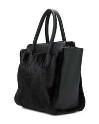 schwarze Shopper Tasche aus Pelz von Gaelle Bonheur