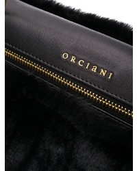schwarze Shopper Tasche aus Pelz von Orciani