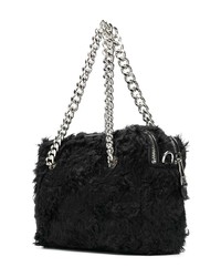 schwarze Shopper Tasche aus Pelz von Moschino