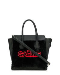 schwarze Shopper Tasche aus Pelz von Gaelle Bonheur