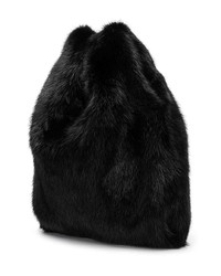 schwarze Shopper Tasche aus Pelz von Simonetta Ravizza