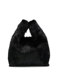 schwarze Shopper Tasche aus Pelz von Simonetta Ravizza