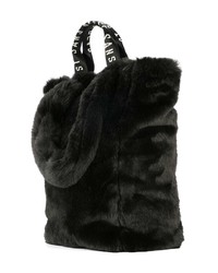 schwarze Shopper Tasche aus Pelz von Unreal Fur