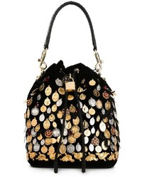 schwarze Shopper Tasche aus Samt von Dolce & Gabbana
