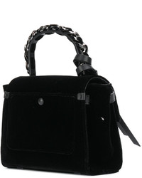 schwarze Shopper Tasche aus Samt von Elena Ghisellini